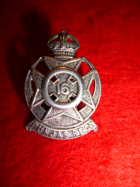 16th Punjab Regiment Officer's HM Silver Collar Badge